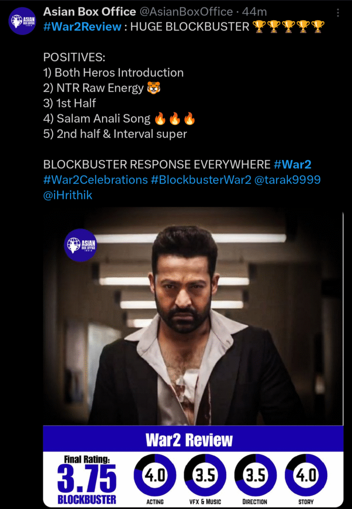 Coolie vs War 2 - X(Twitter) Reviews